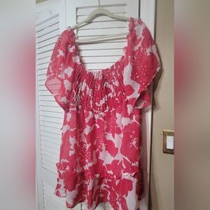 Erica Brooke Design Pink and white shirt plus size 28